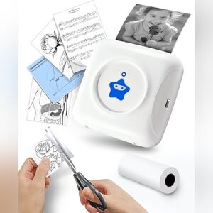 White Mini Portable Printer